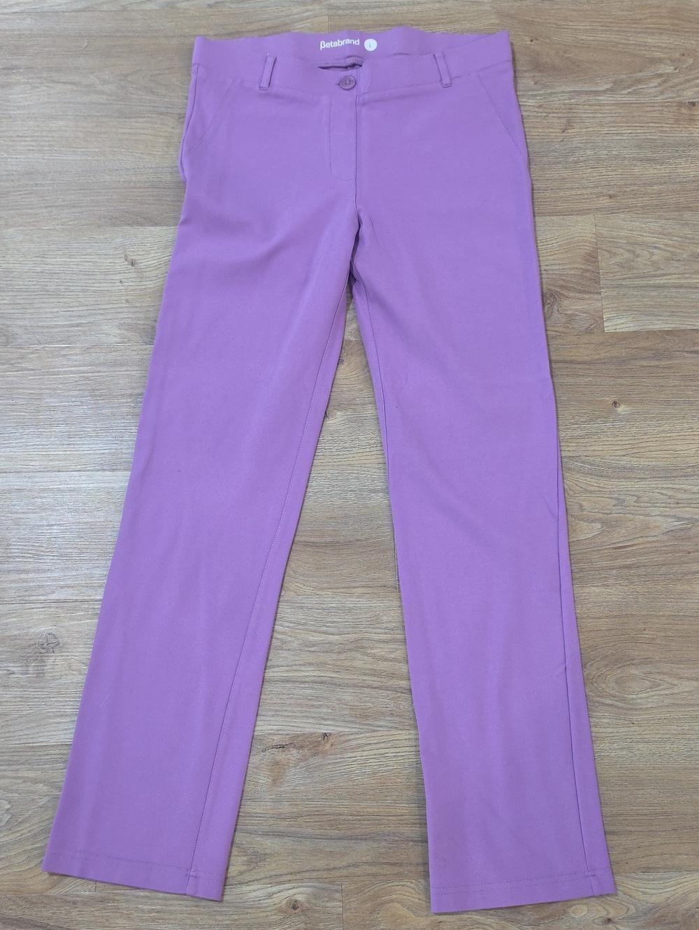 New! Betabrand Lavender Straight-Leg Trousers, L